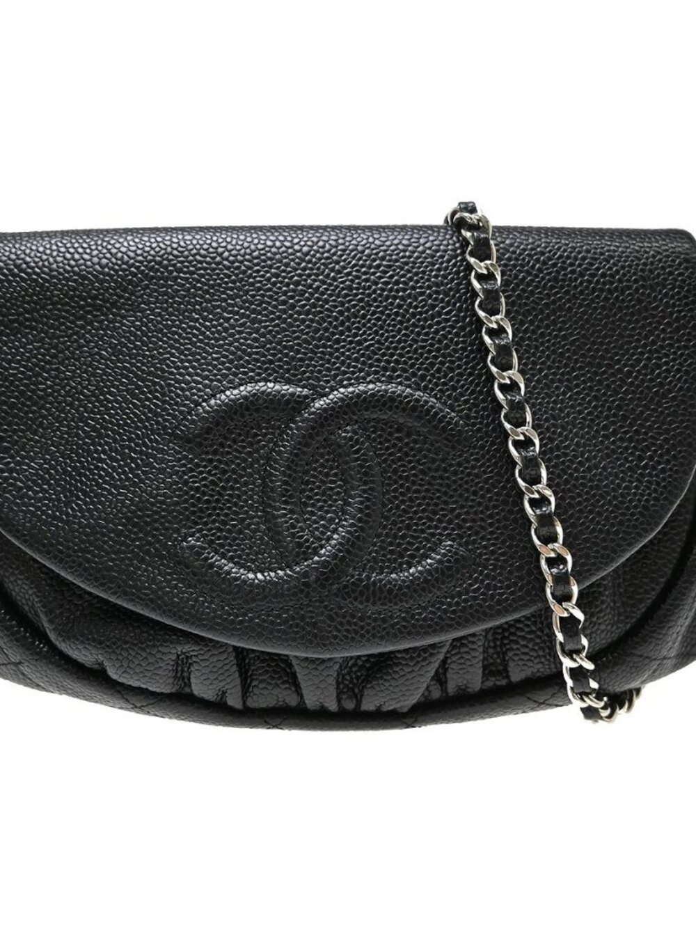 Chanel Calfskin Half Moon Flap WOC Wallet on Chain Shoulder Bag NQ11766